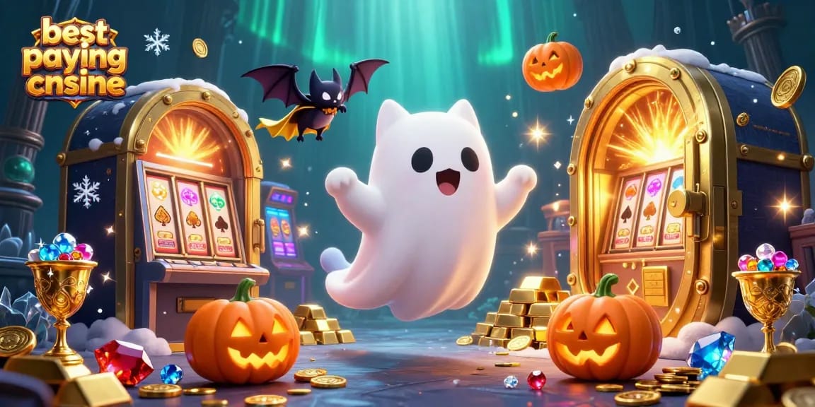 Play exciting games at the best paying online casino featuring glowing characters and treasure.