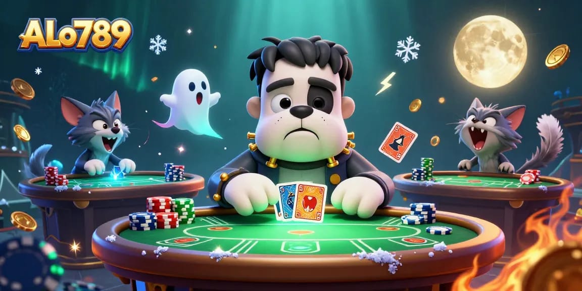 Engage with thrilling ALo789 cockfighting action, featuring vibrant characters and immersive casino elements.